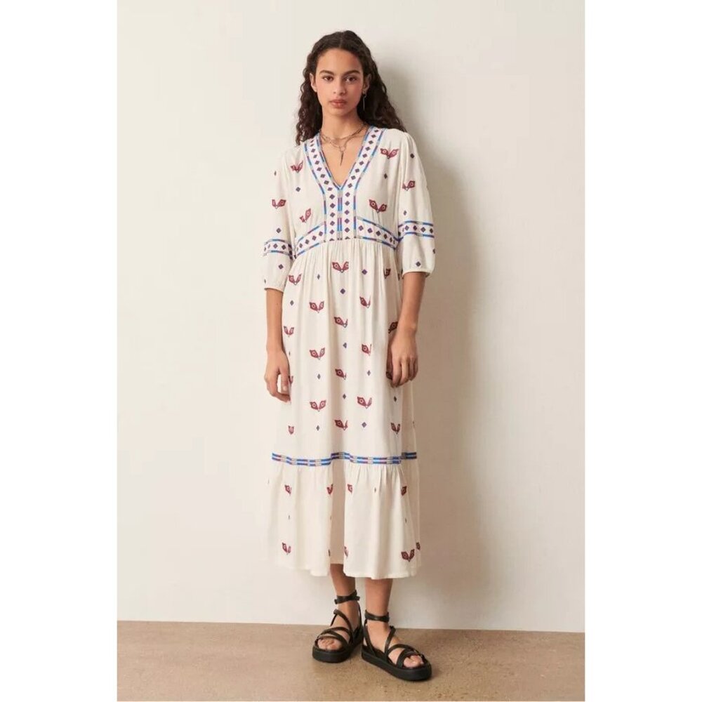 ba&sh Java Dress in Ecru - Picture 2 of 6